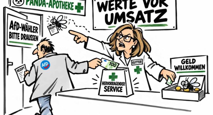 Apothekerin-weist-AFD Kunden-ab-und-kassiert